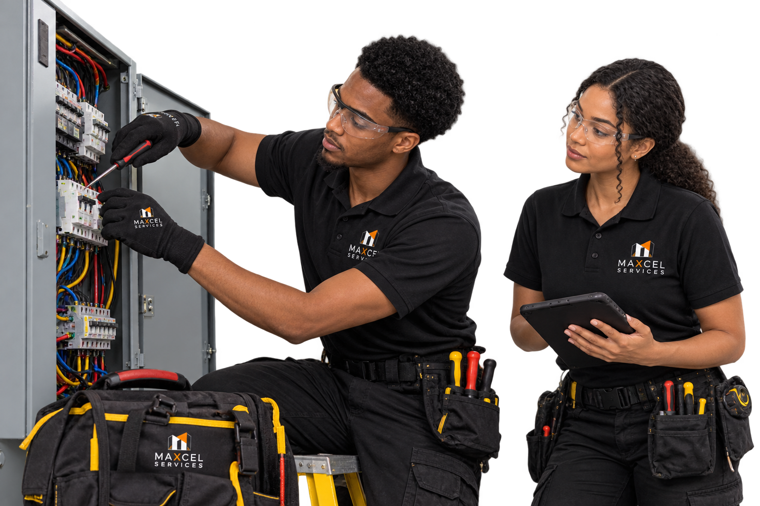 Maxcel technician ready for service