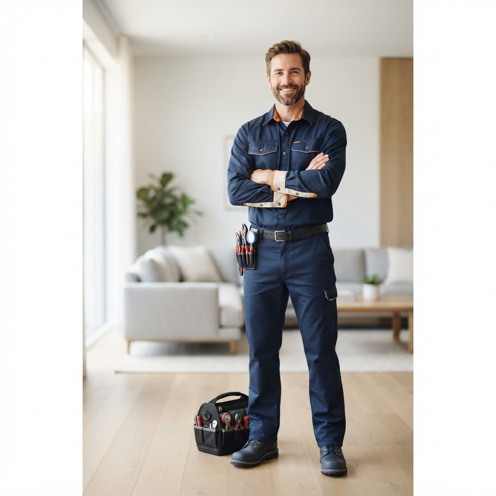 Maxcel technician servicing HVAC equipment